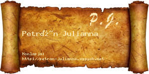 Petrán Julianna névjegykártya